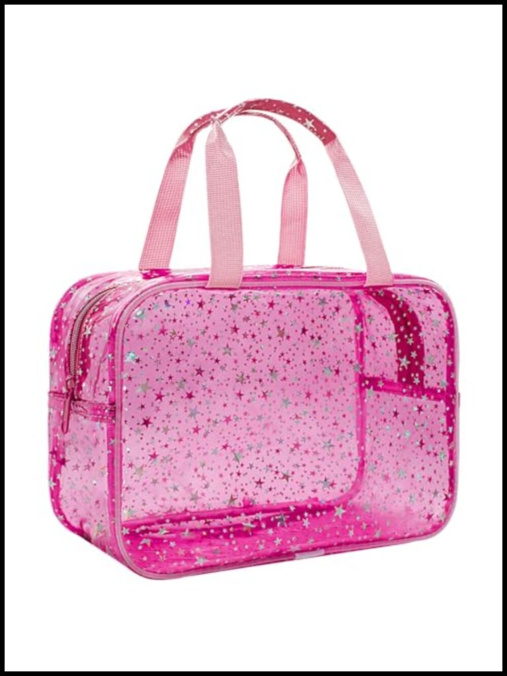 Large Clear PVC Makeup Bag Star Pattern Travel Cosmetic Organizer